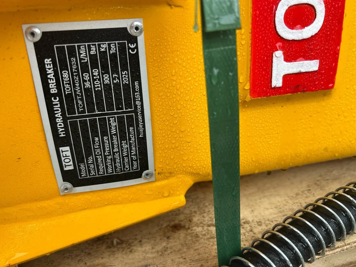 Unused Toft 680 rock breaker 4-8t excavator - Image 4