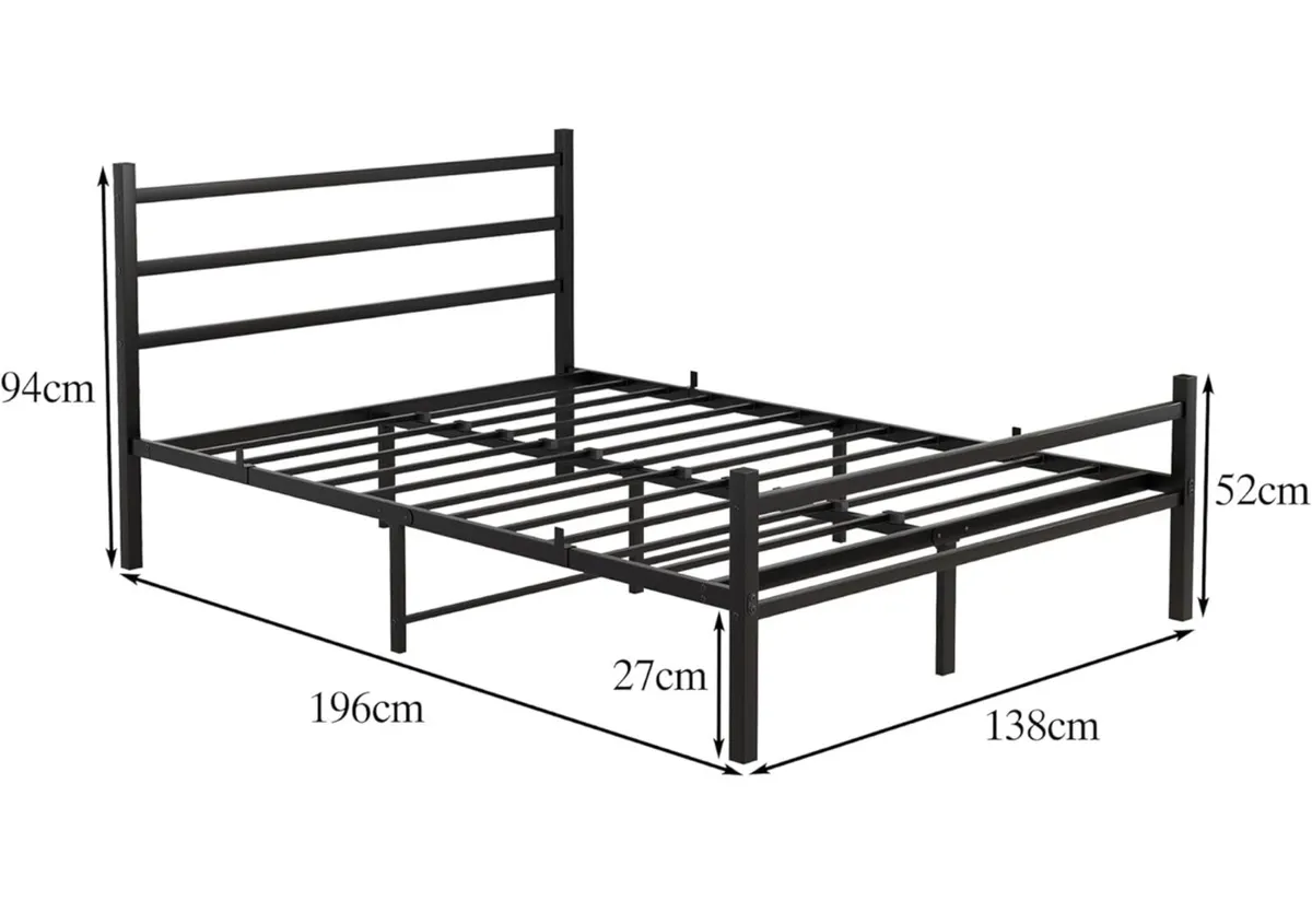 Double Bed Frames Solid Metal Bed Frame Double Bed - Image 2