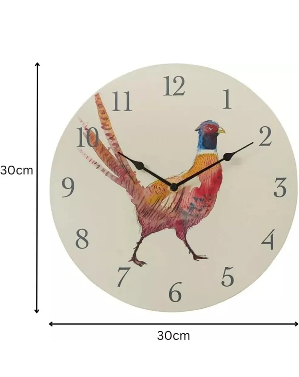 12" Pheasant Themed Outdoor Garden Wall Clock - Image 2