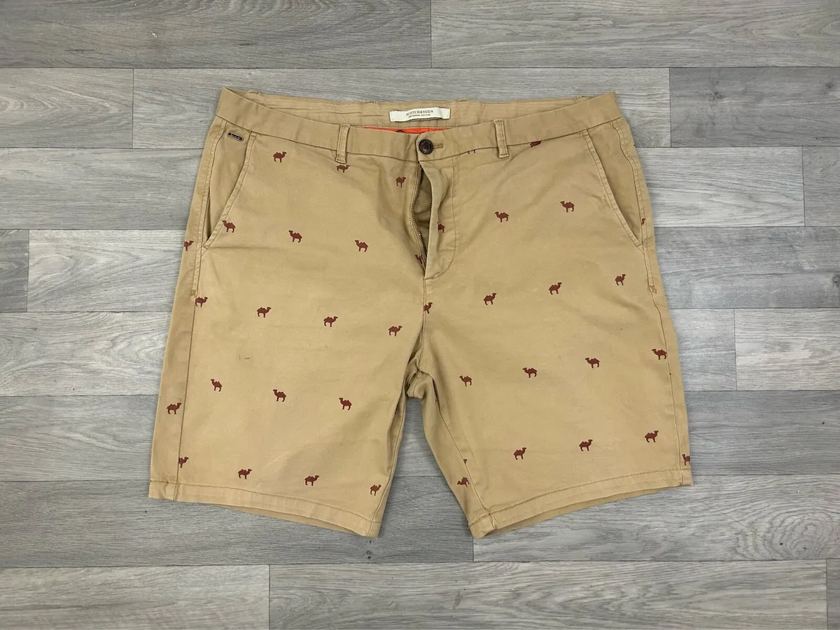 Scotch & Soda Camel Print Shorts Mens W38 - Image 1