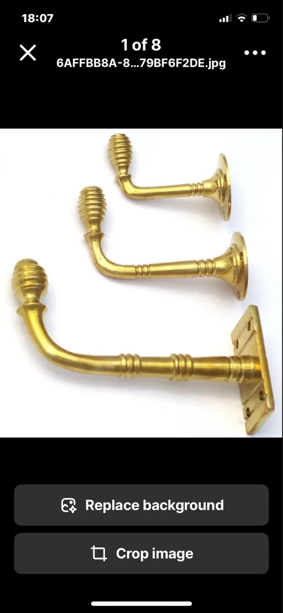 Solid Brass Coat Hook 3 Sizes Available NEW - Image 1