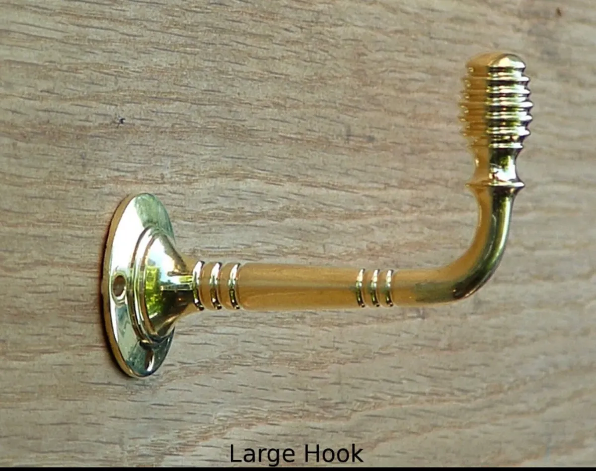 Solid Brass Coat Hook 3 Sizes Available NEW - Image 4