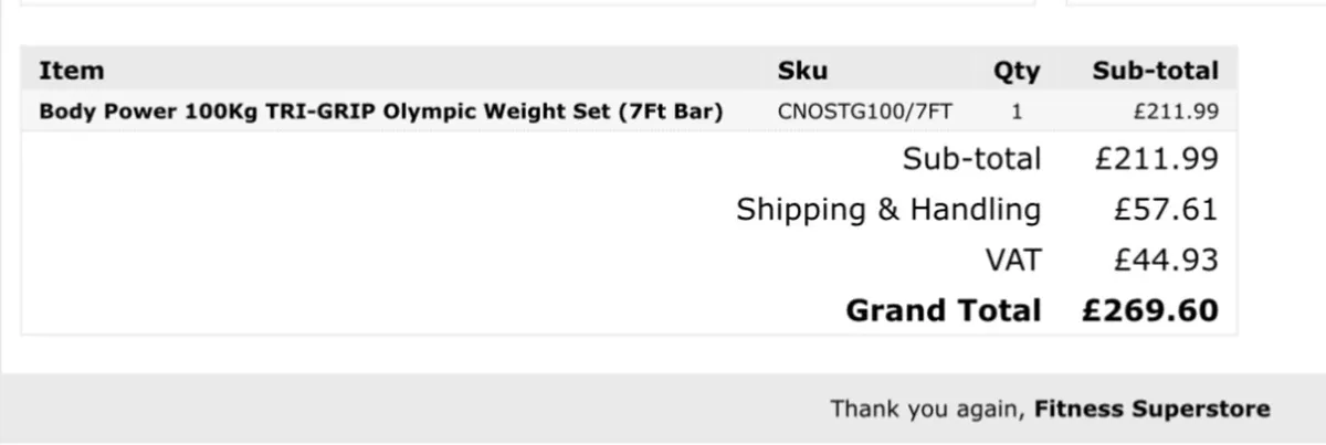 Body power 7 ft Olympic Barbell Black 20kg - Image 1