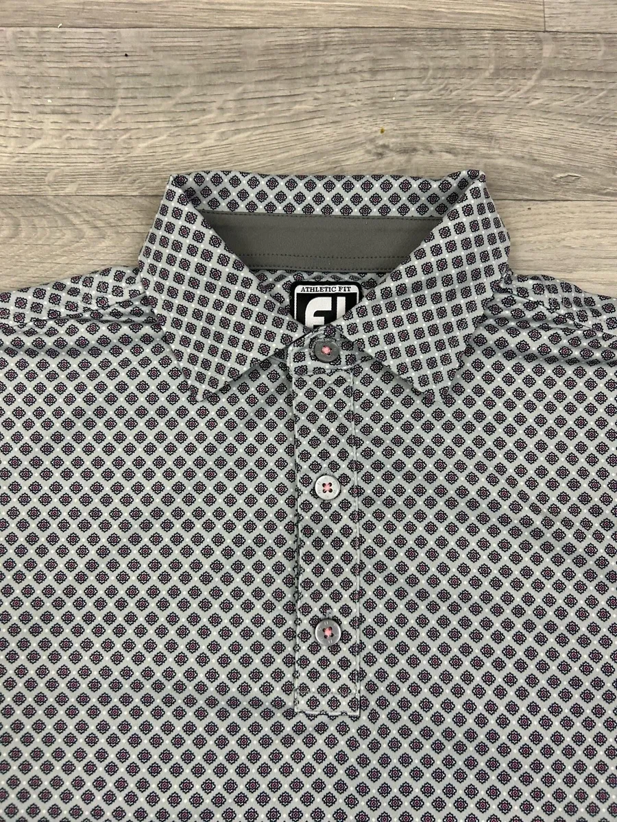 FootJoy Patterned Golf Polo Shirt Mens Medium - Image 3