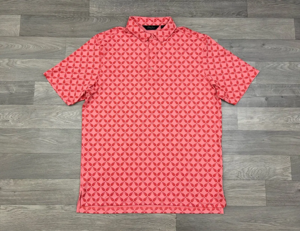 Bobby Jones Patterned Golf Polo Shirt Mens Large - Image 1