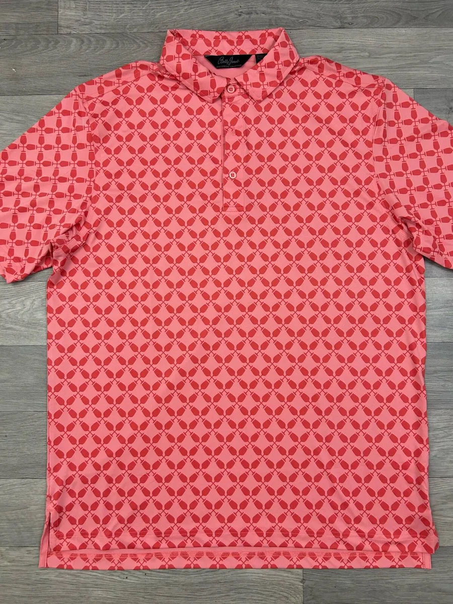Bobby Jones Patterned Golf Polo Shirt Mens Large - Image 2