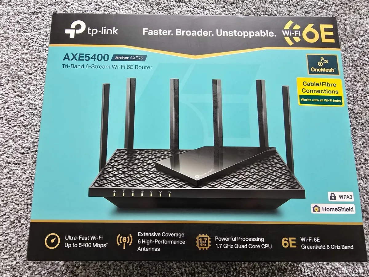 TP-Link Archer AXE75 AXE5400Mbps WiFi 6E Router - Image 1