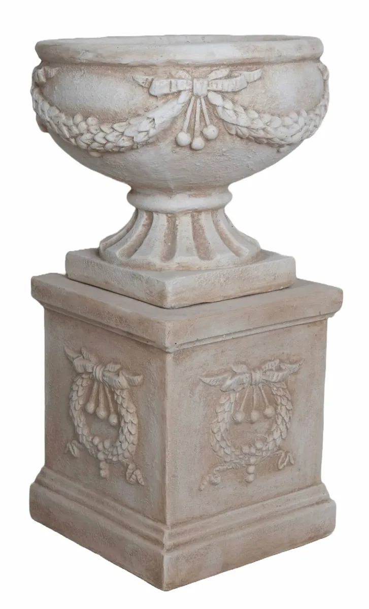 Baroque bowl on pedestal Planter Jardin de Versai - Image 1