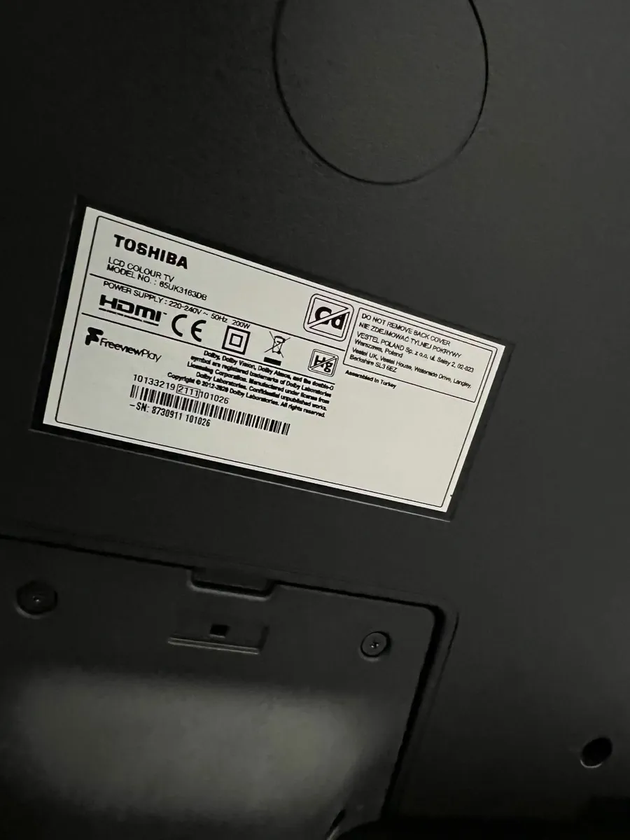 65" Toshiba LCD Smart TV - Image 2