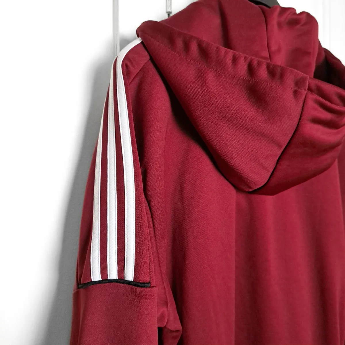 Adidas AEROREADY Red Half Zip Hoodie Sweatshirt L - Image 4