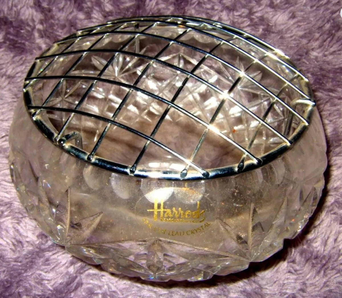 Vintage Harrods Crystal Rose Bowl - Image 2