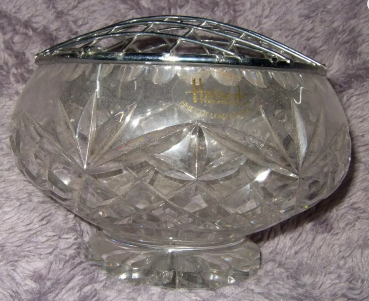 Vintage Harrods Crystal Rose Bowl - Image 3