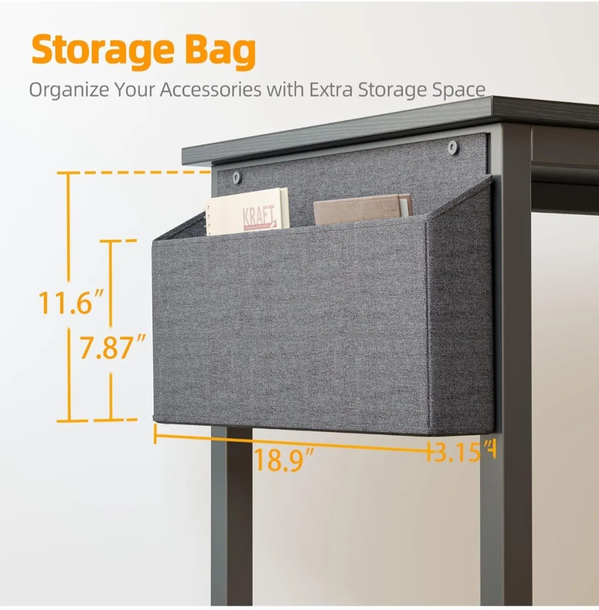 L Shaped Desk with Power Outlets 100x70 cm - Image 2