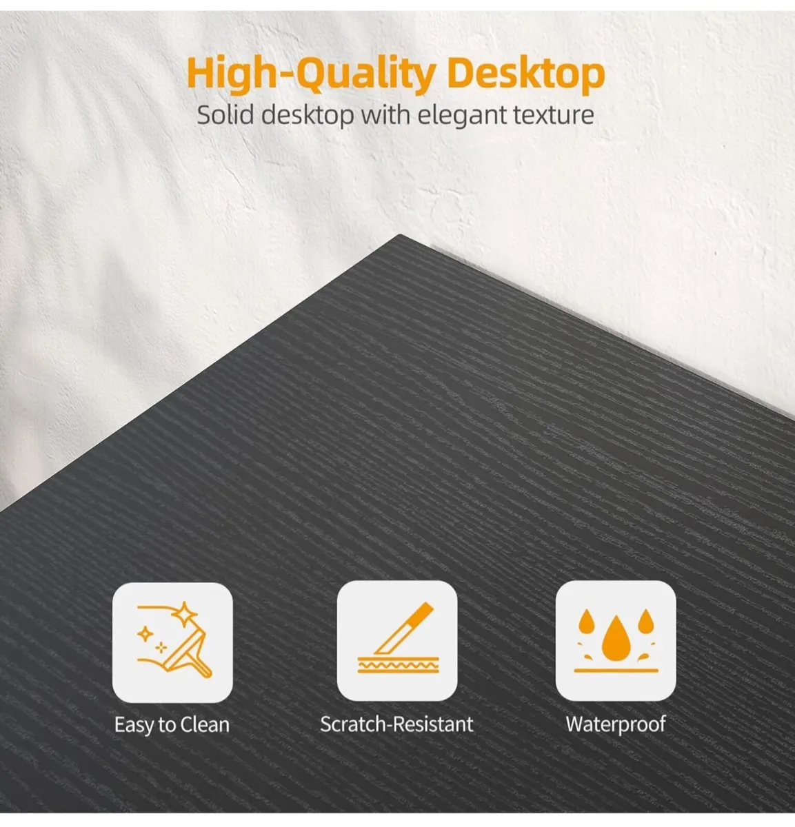L Shaped Desk with Power Outlets 100x70 cm - Image 3