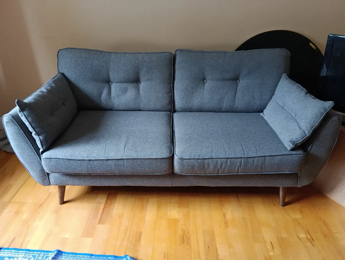 2 x DFS French Connection Zinc 3 seater Sofa - Image 1
