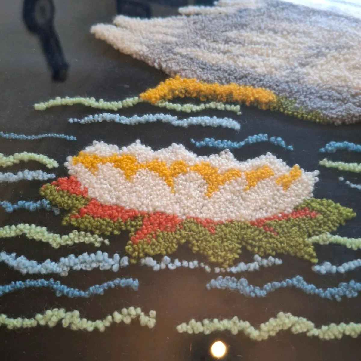 1970's Punch Needle Swan Picture - Image 4