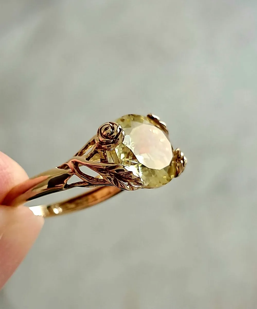 GOLD LEMON CITRINE RING - Image 3