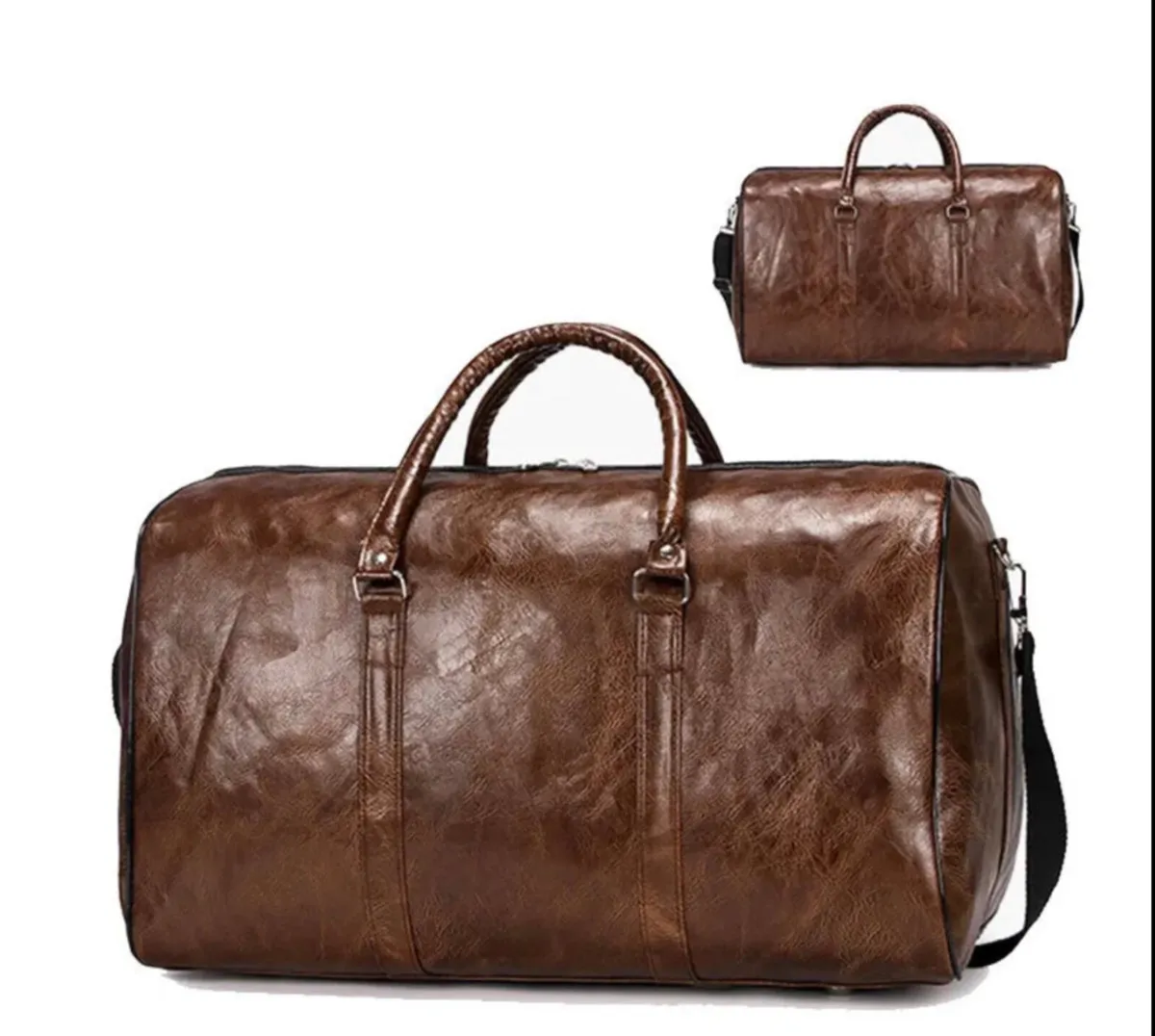 PU Leather Duffle Bag Travel Sports & Travel Bag - Image 1