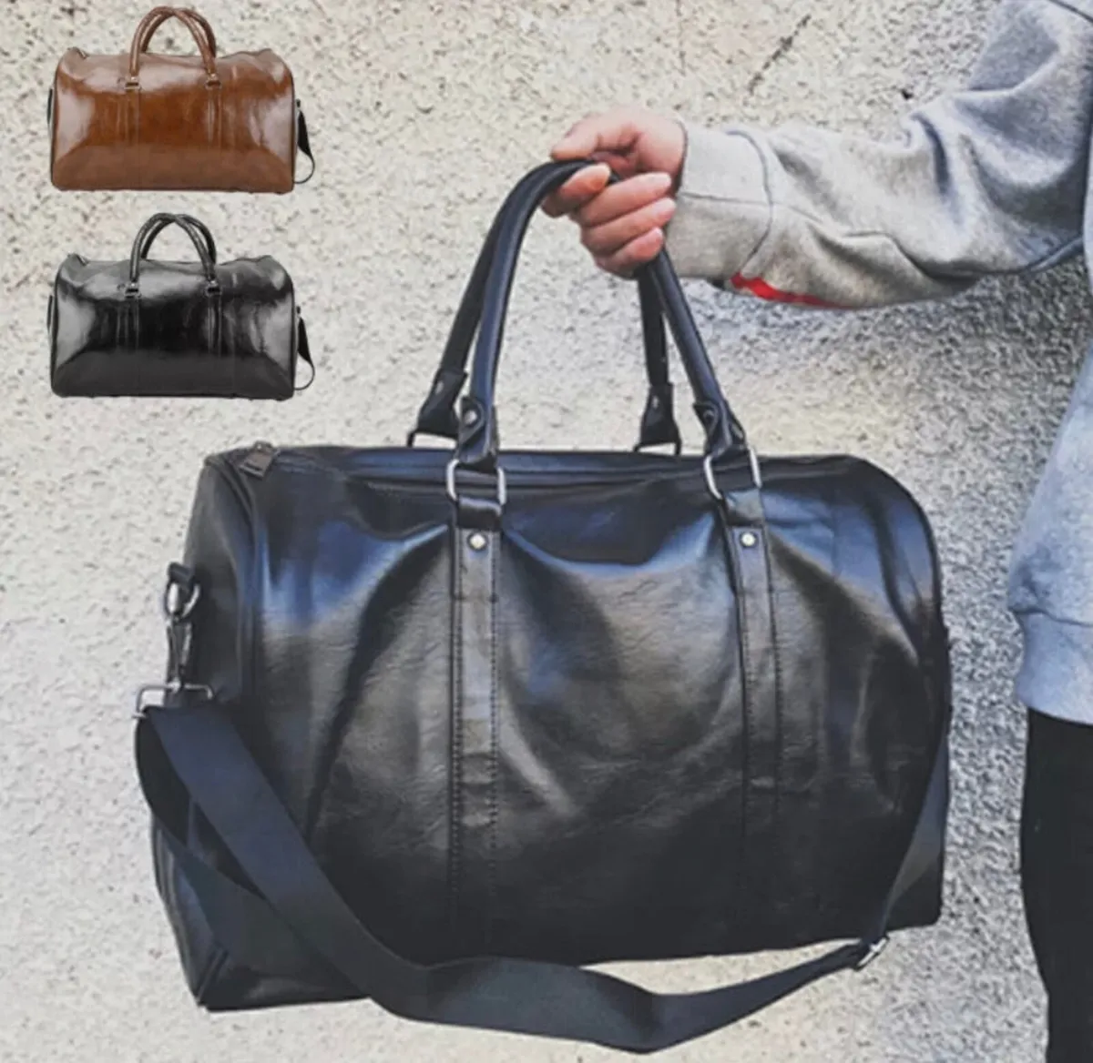 PU Leather Duffle Bag Travel Sports & Travel Bag - Image 2