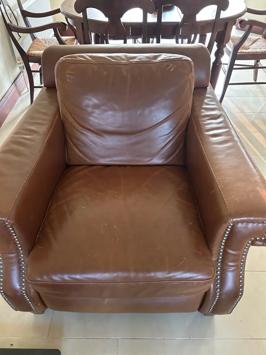Leather armchair genuine - Image 2