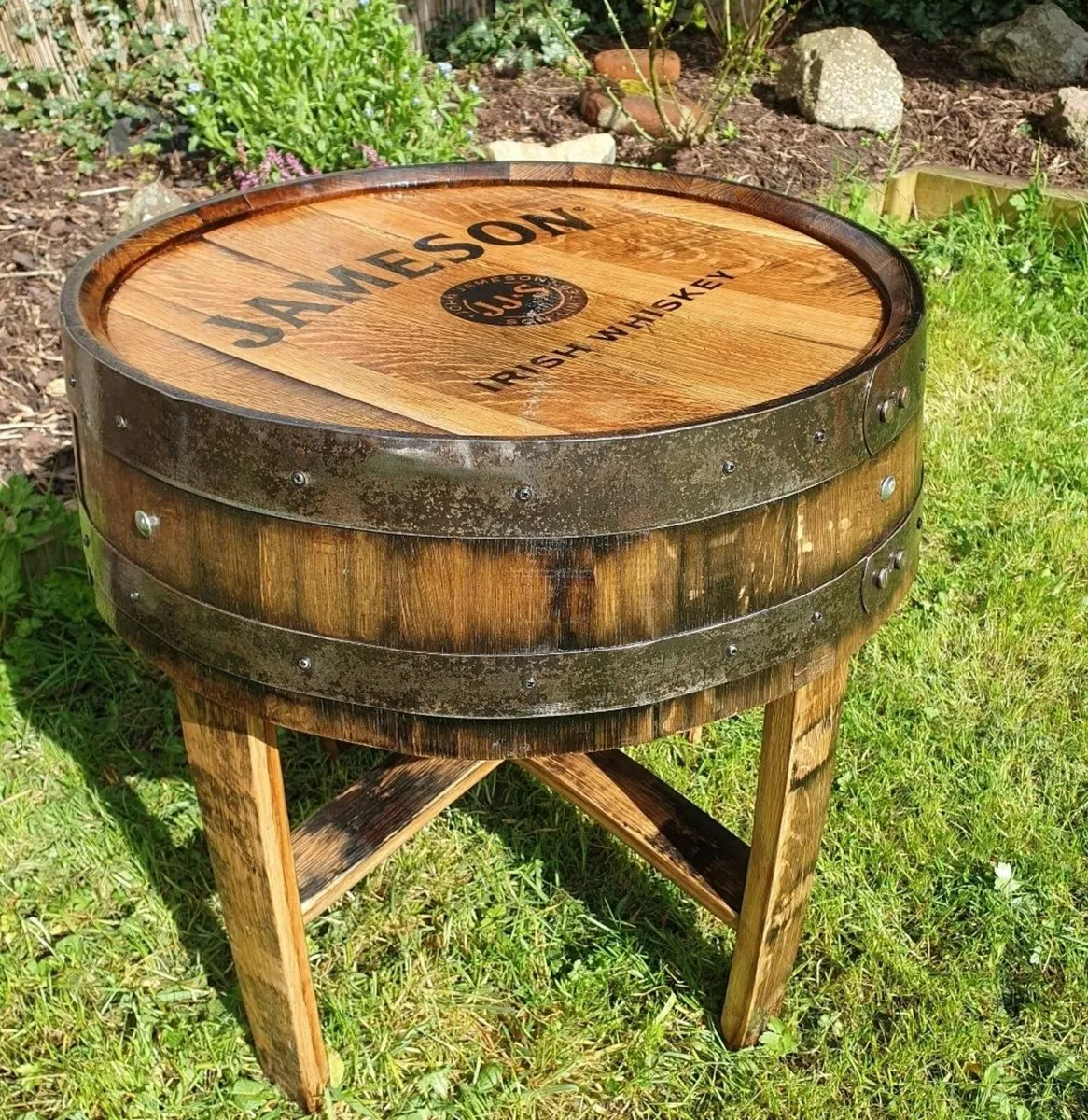 Jameson Oak Whiskey Barrel End Table - Image 2