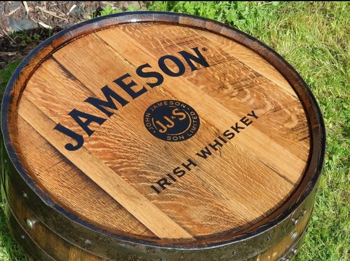 Jameson Oak Whiskey Barrel End Table - Image 4