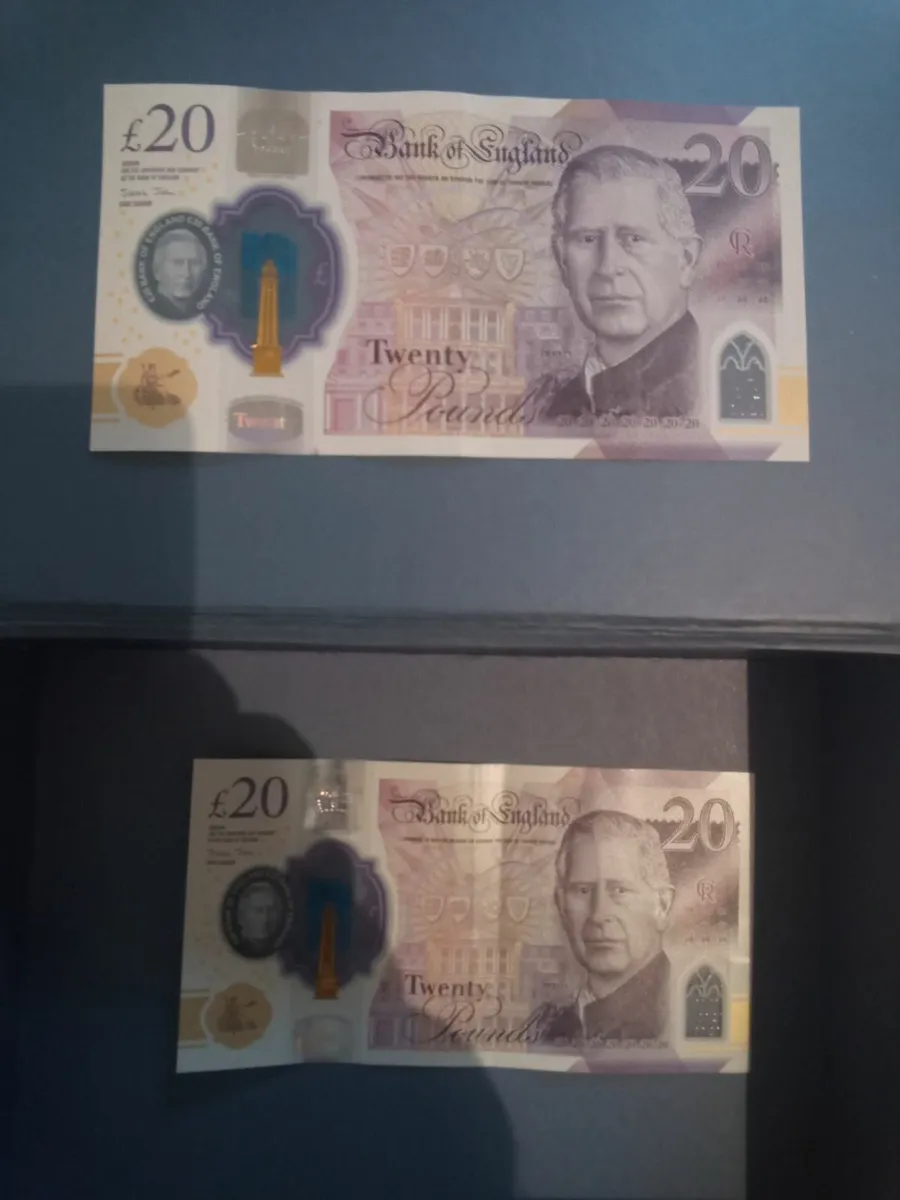 2 x £20 Charles Bank of England Banknotes - Image 1
