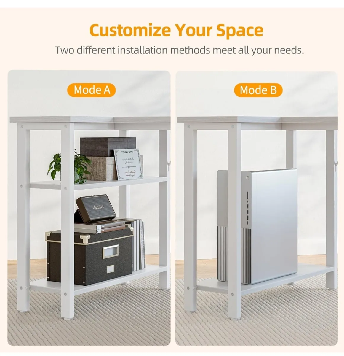 Reversible L Shaped Desk with 4 Drawers, 120cm - Image 2