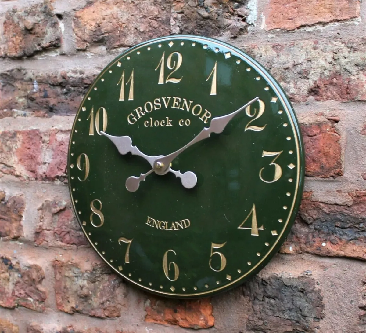 Outdoor Green Wall Clock 12” Garden Station NEW - Image 1
