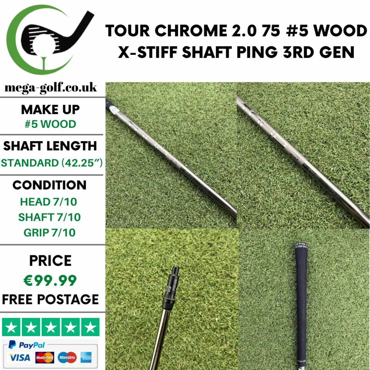 TOUR CHROME 2.0 75 #5 WOOD X-STIFF SHAFT / PING - Image 1