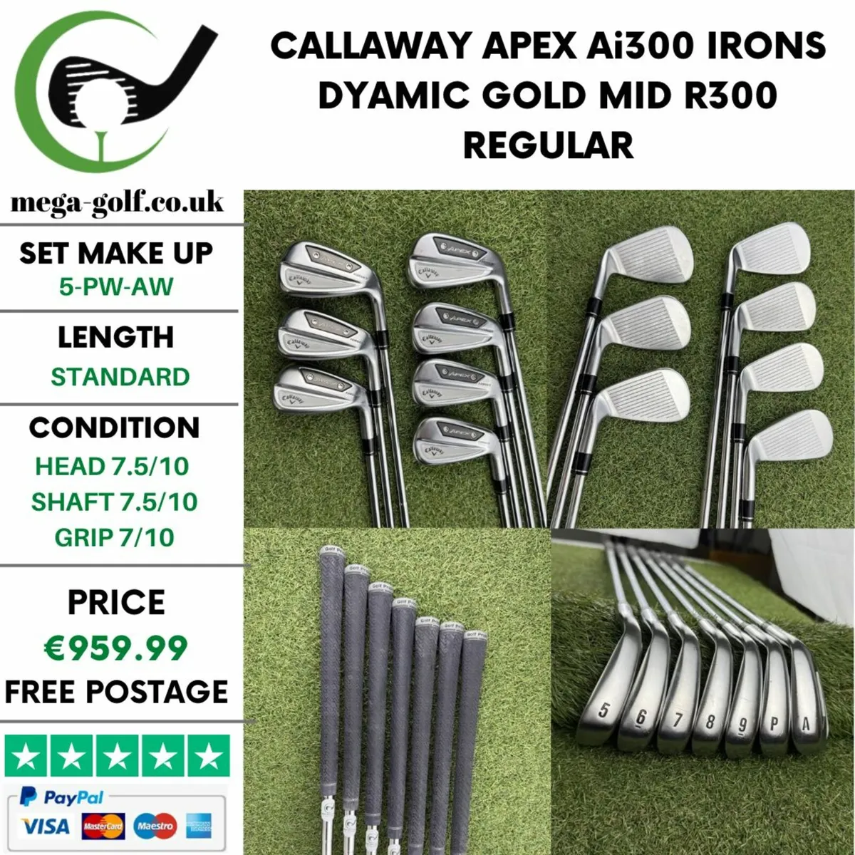 CALLAWAY APEX Ai300 IRONS / 5-PW-AW / REGULAR - Image 1