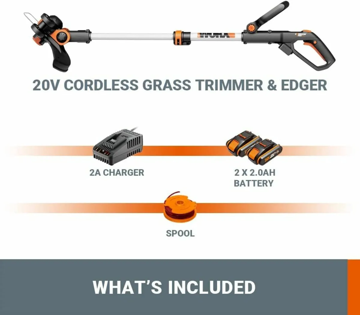 Cordless Grass Trimmer Fast Charger 90° Head pivot - Image 4