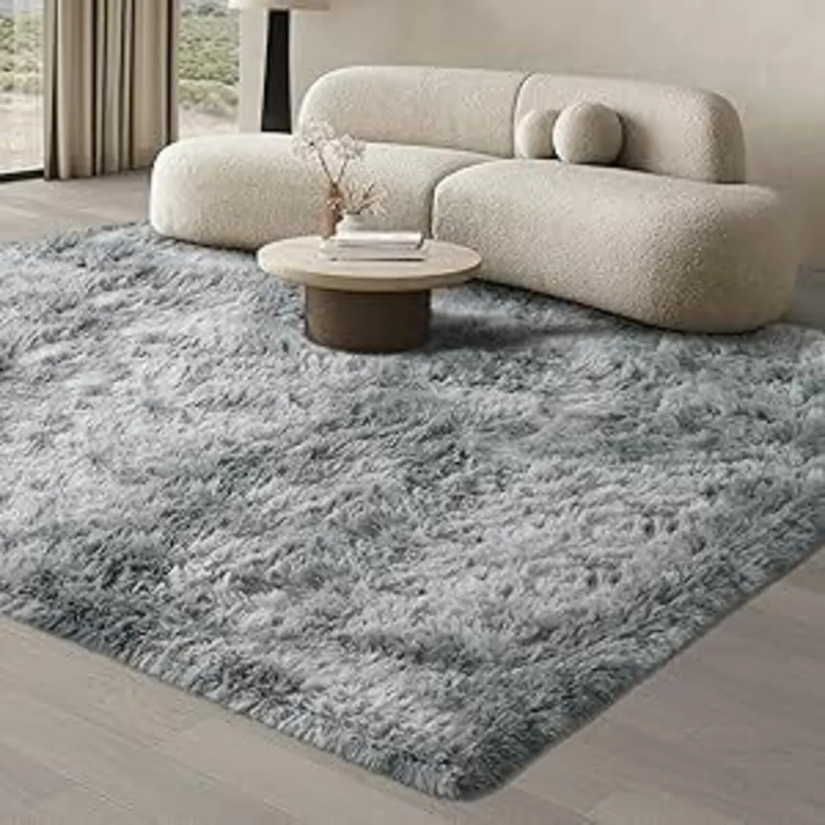 Living Room Bedroom Grey Rug Soft Fluffy200x300cm - Image 3