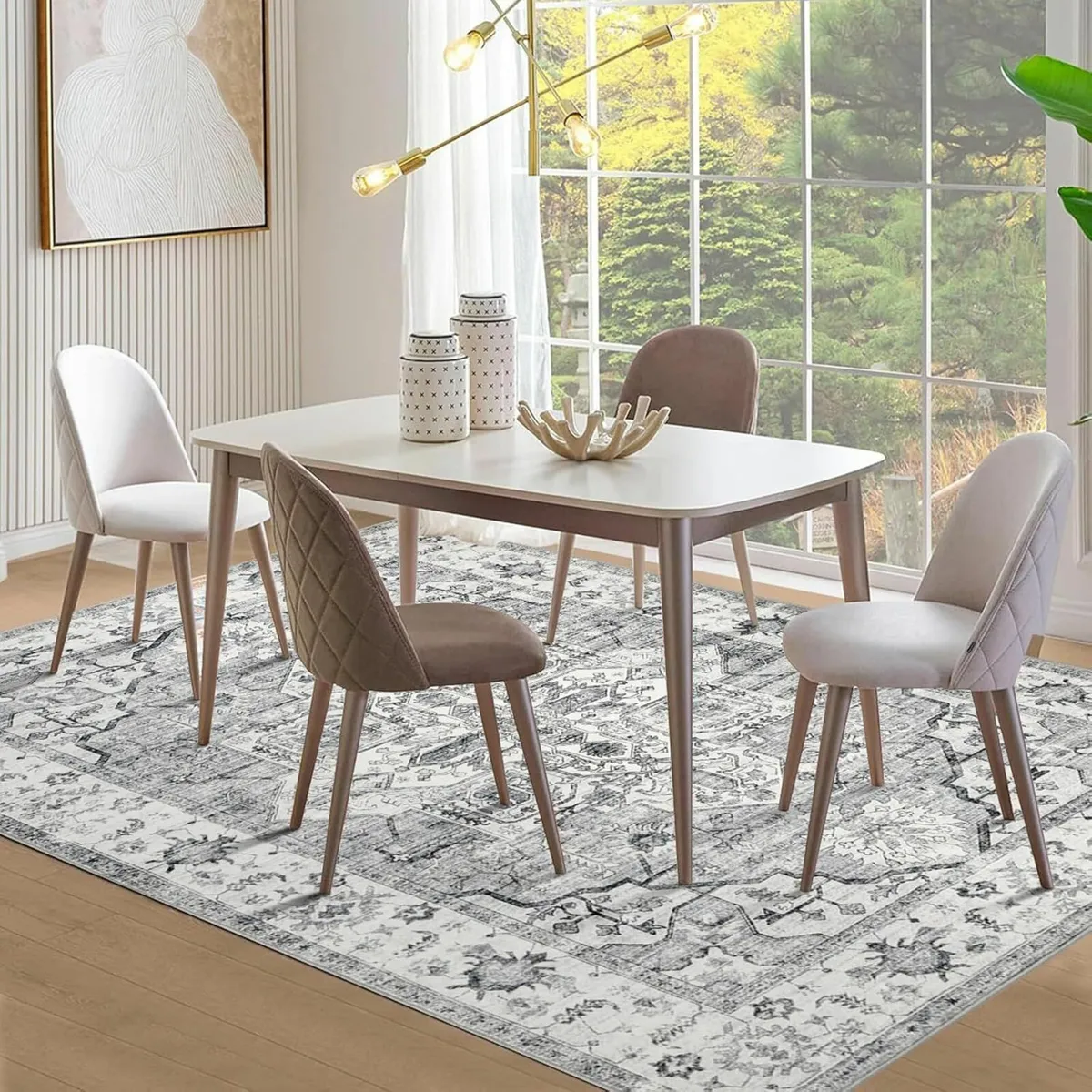 Living Room Grey Vintage Rug Bedroom160x230 cm - Image 4