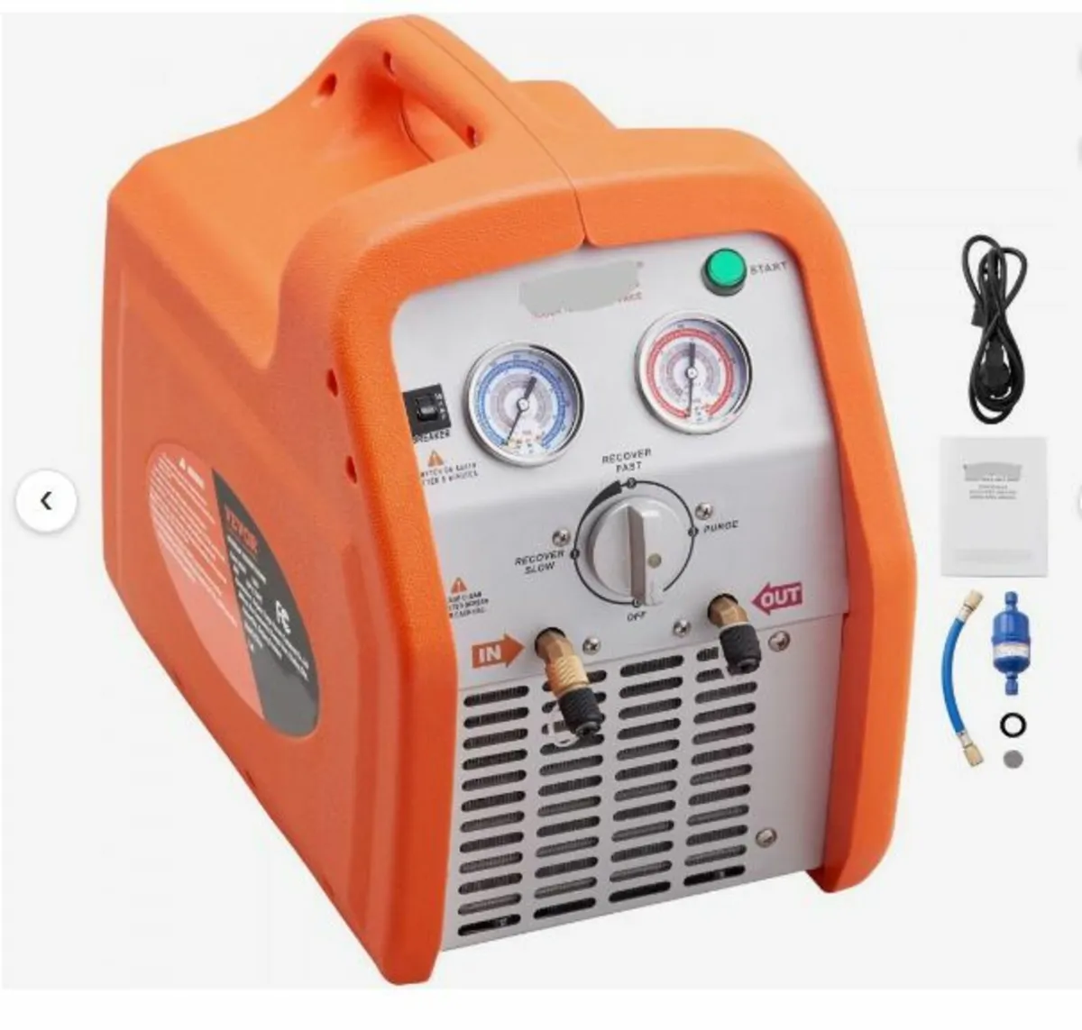 1 HP Refrigerant Recovery Machine - Dual Cylinder - Image 1