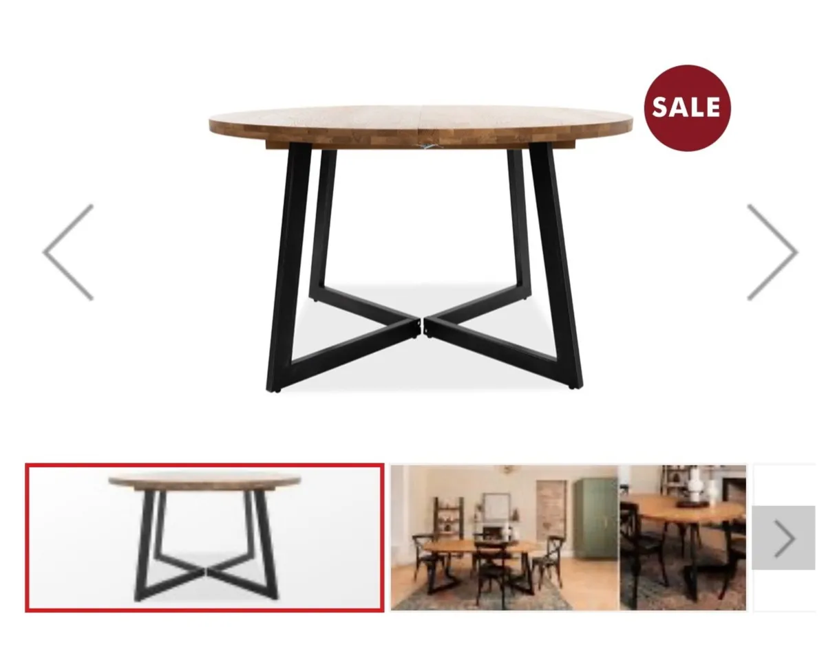 Ez living round dining table reclaimed wood - Image 1