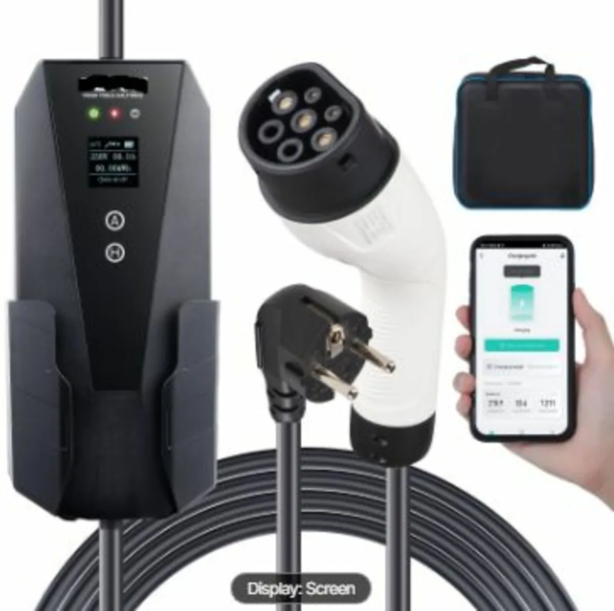 Portable EV Charger Type 2, 16A 3.7kW, - Image 1