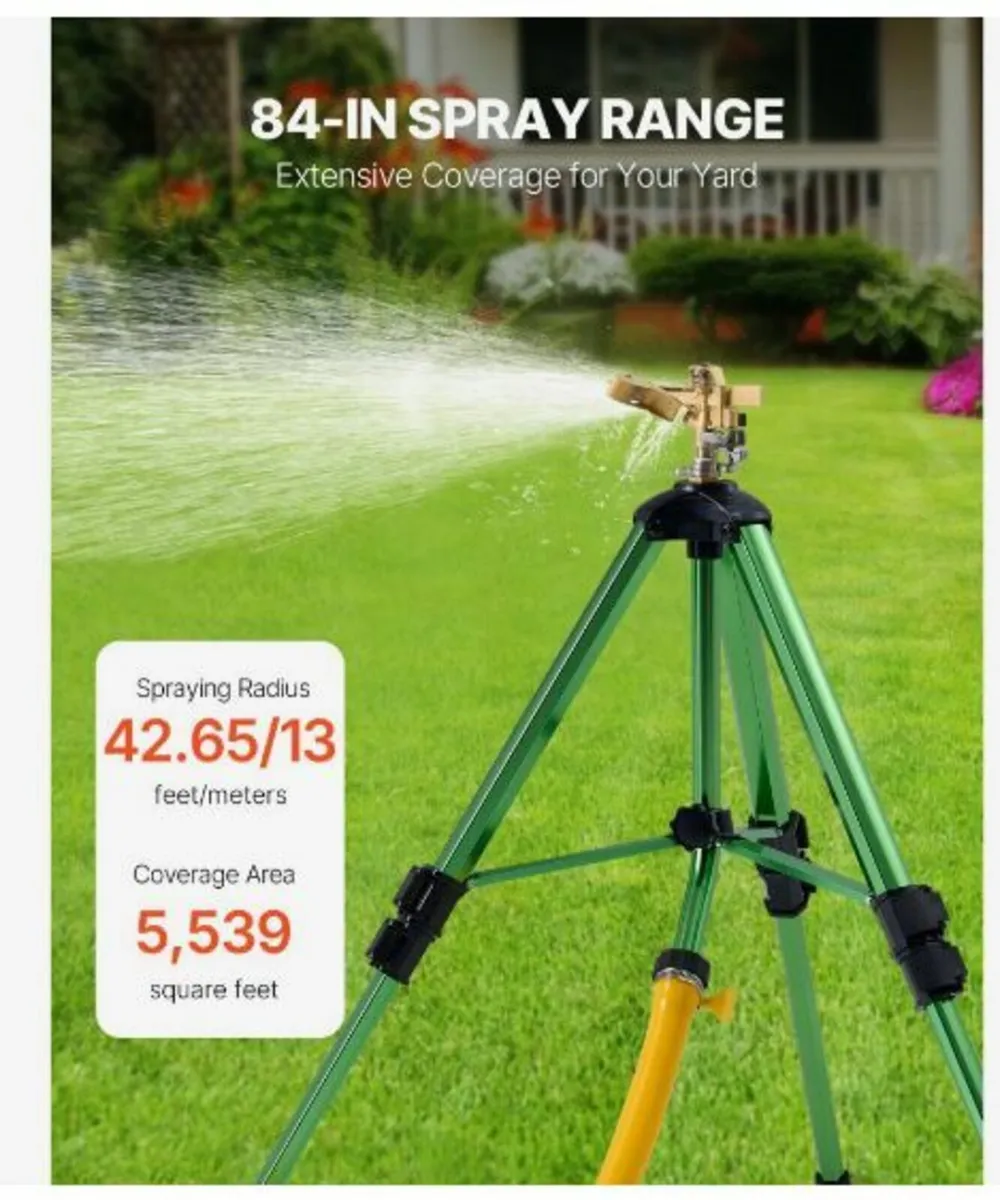 Tripod Sprinkler 2 Packs Heavy Duty Lawn Sprinkler - Image 1