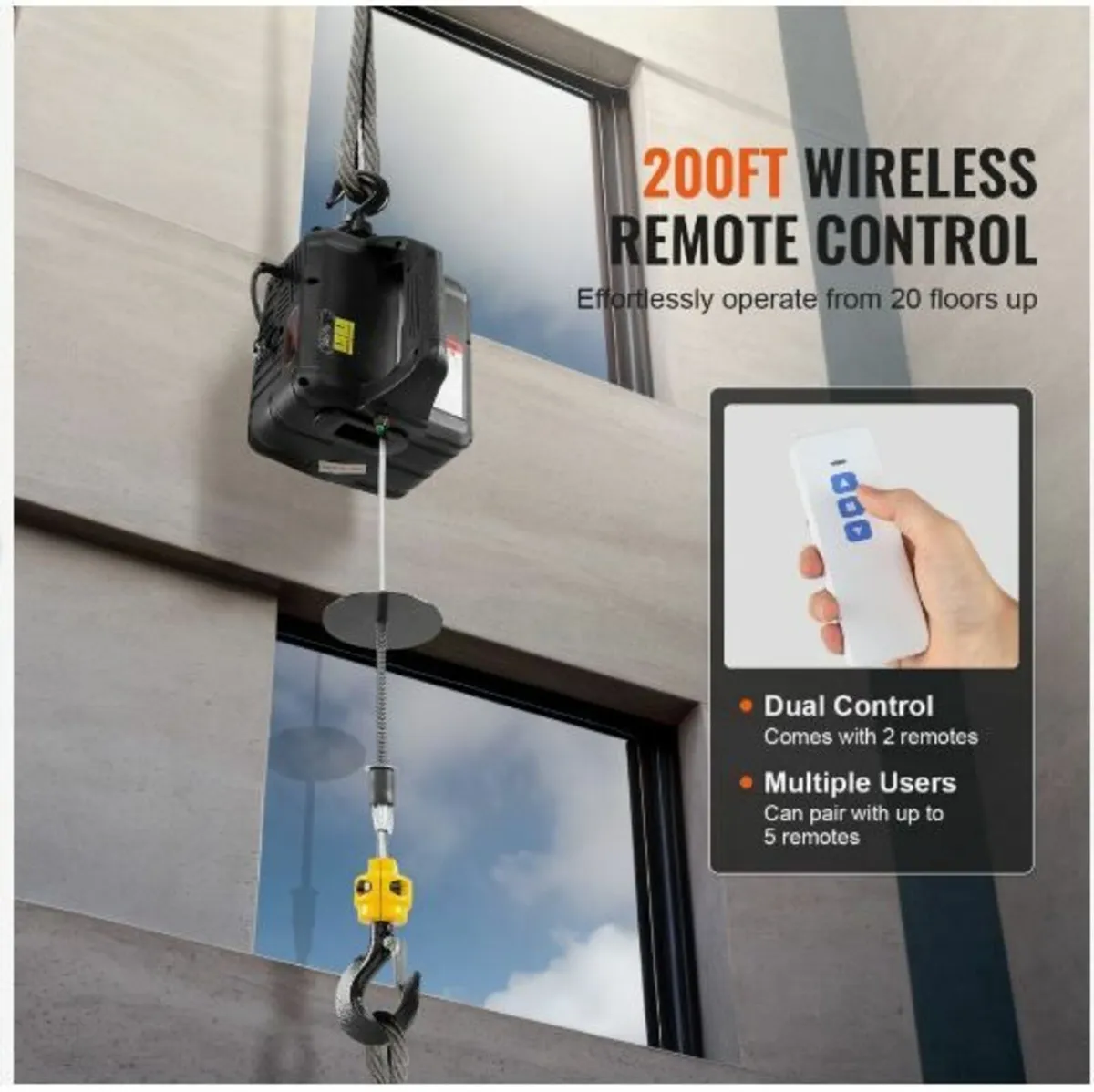 2-in-1 Portable Electric Hoist Power Winch - Image 3