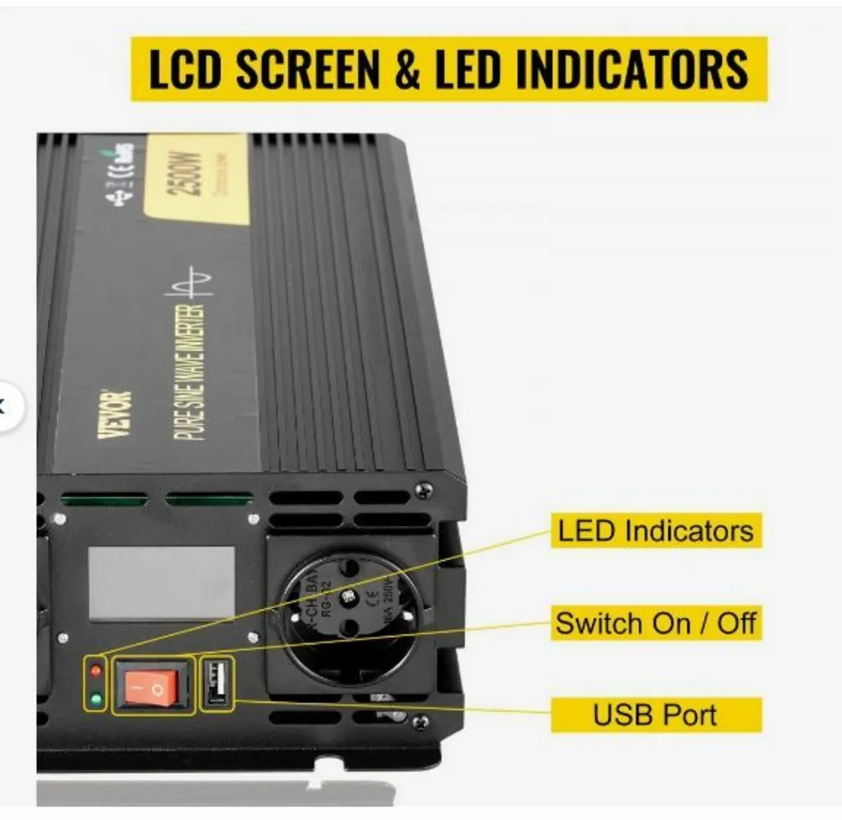 Pure Sine Wave Inverter 2500W Power Inverter - Image 4