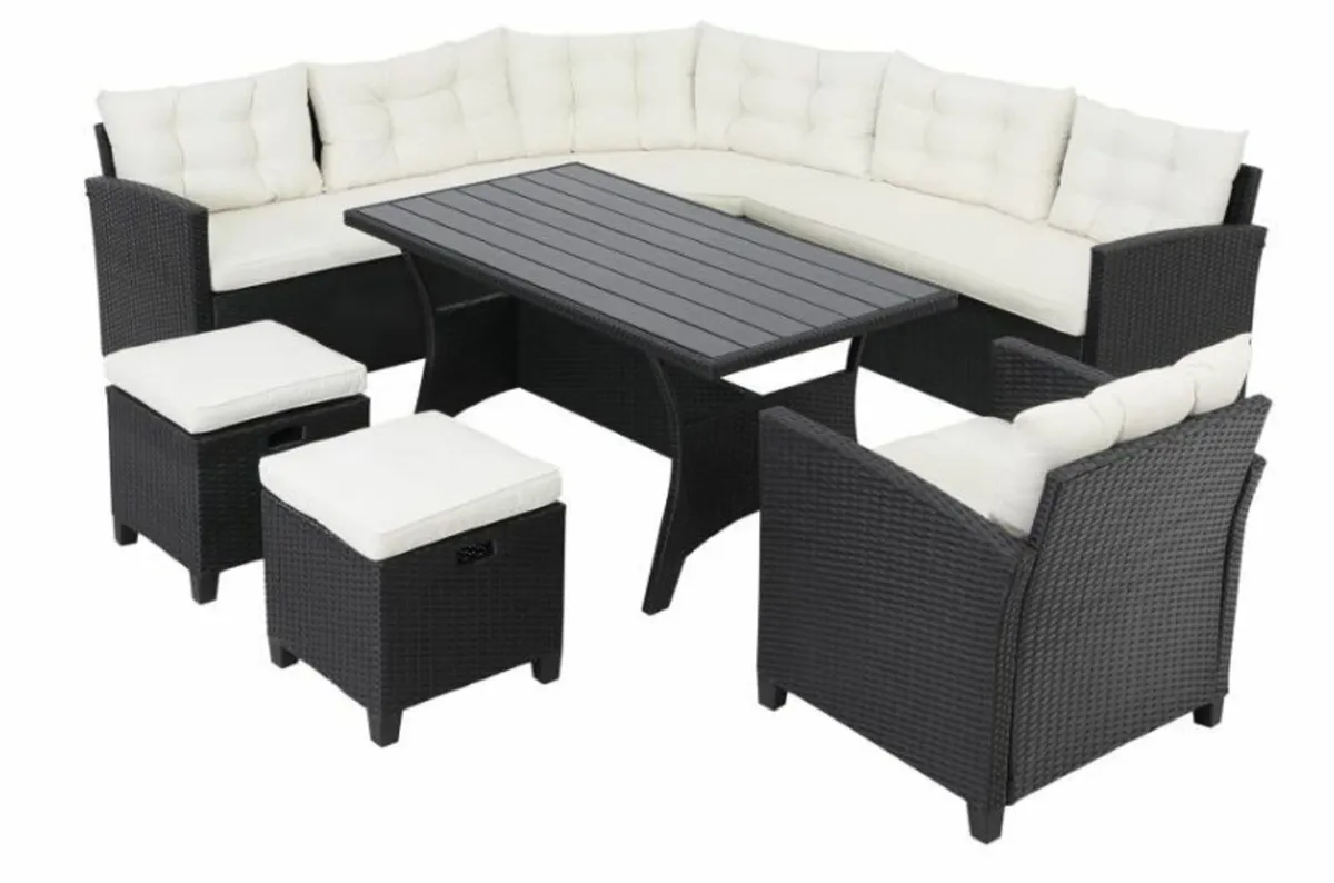Polyrattan Corner Lounge Set - Image 4