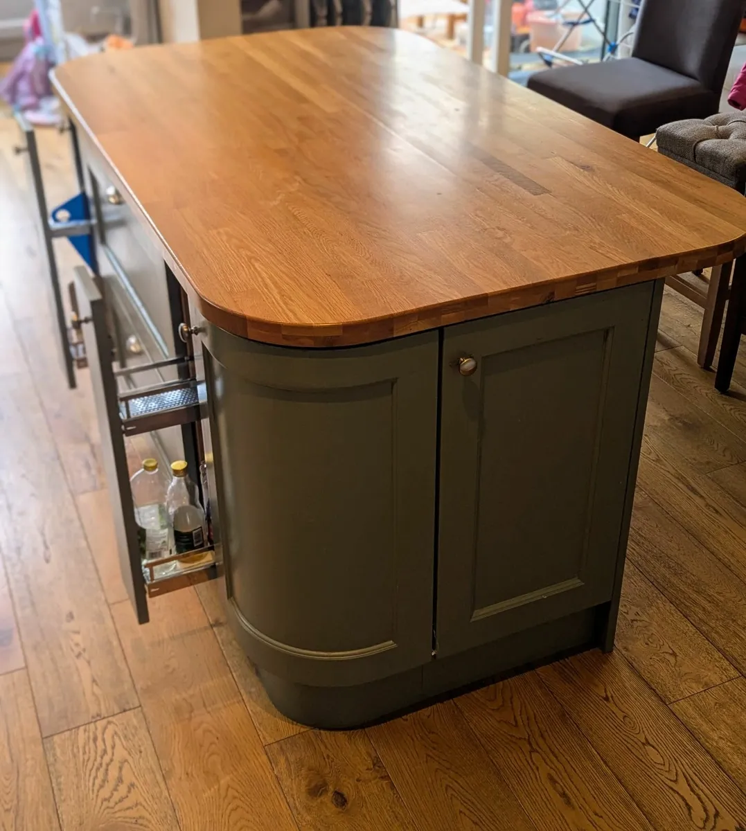 Solid oak top / solid wooden kitchen island - Image 2