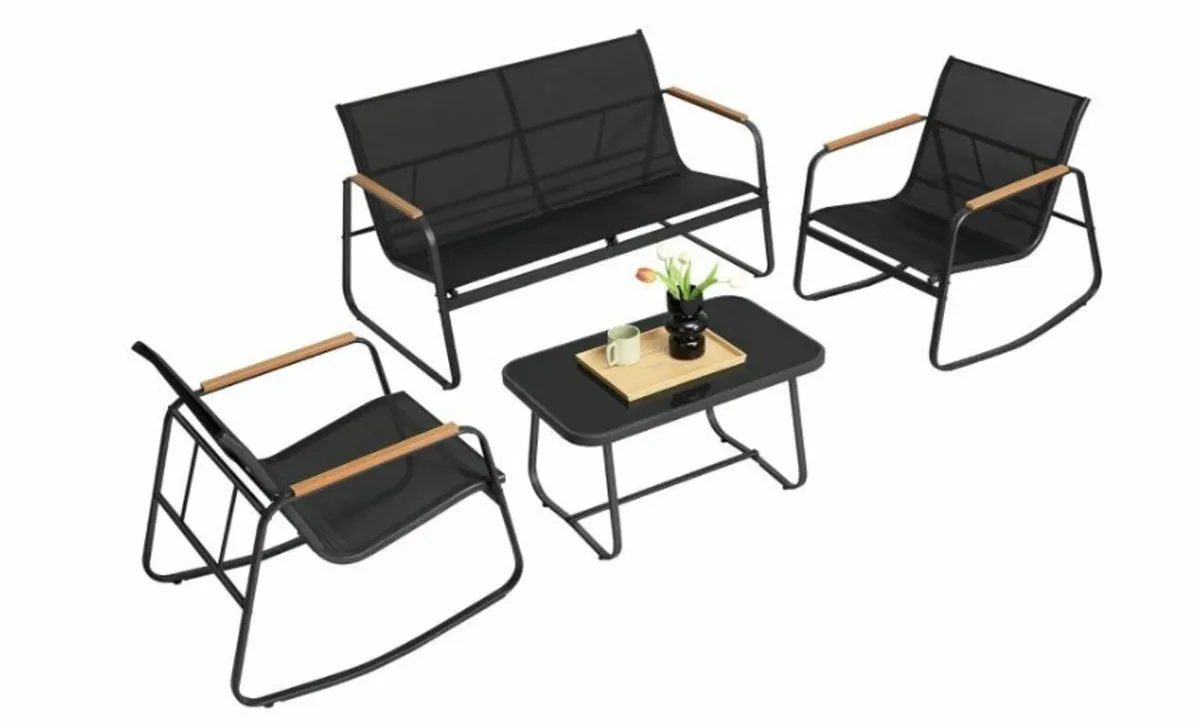 Balcony Furniture, 2 Rocking Chairs with Table - Image 1