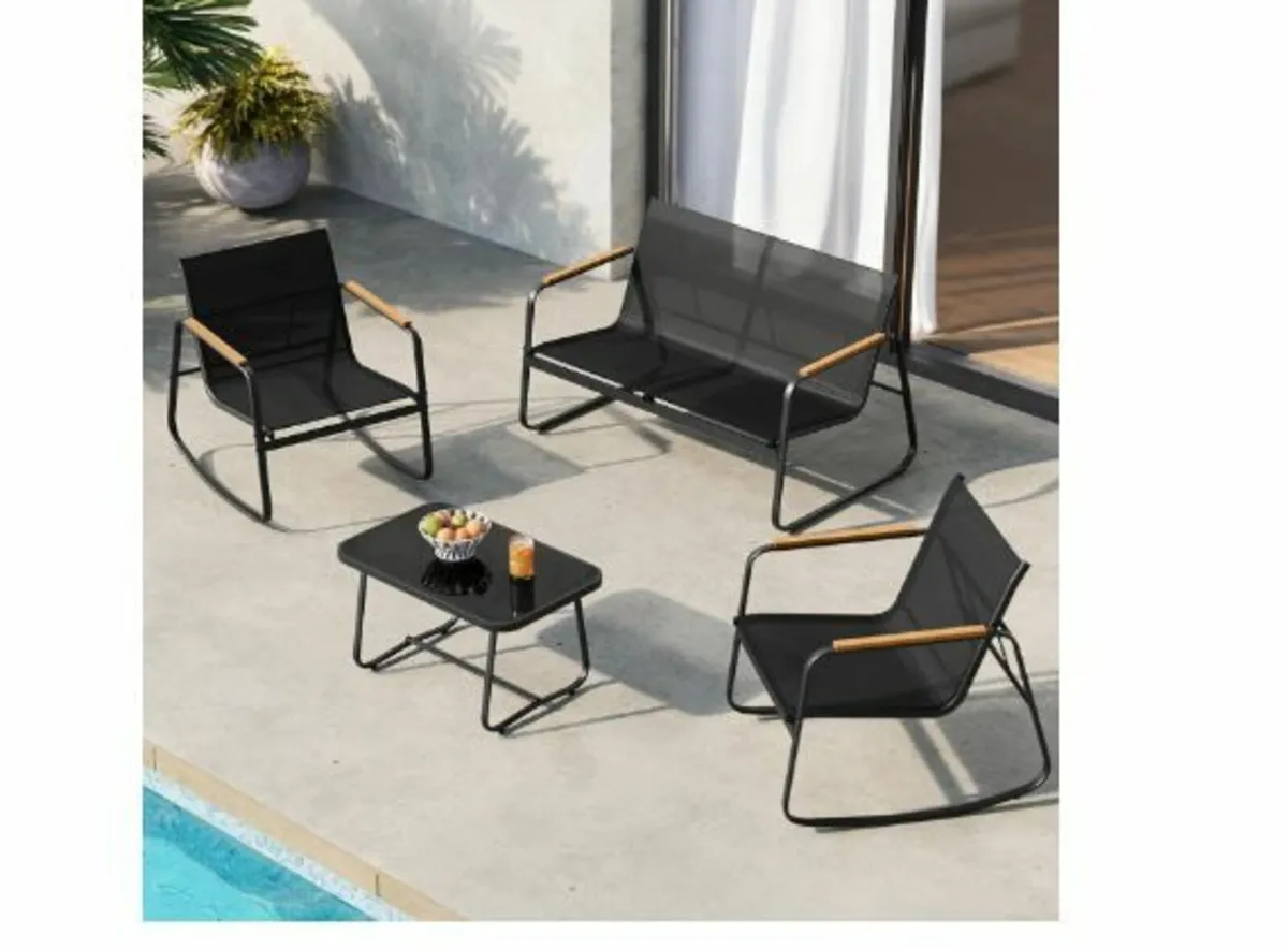 Balcony Furniture, 2 Rocking Chairs with Table - Image 3