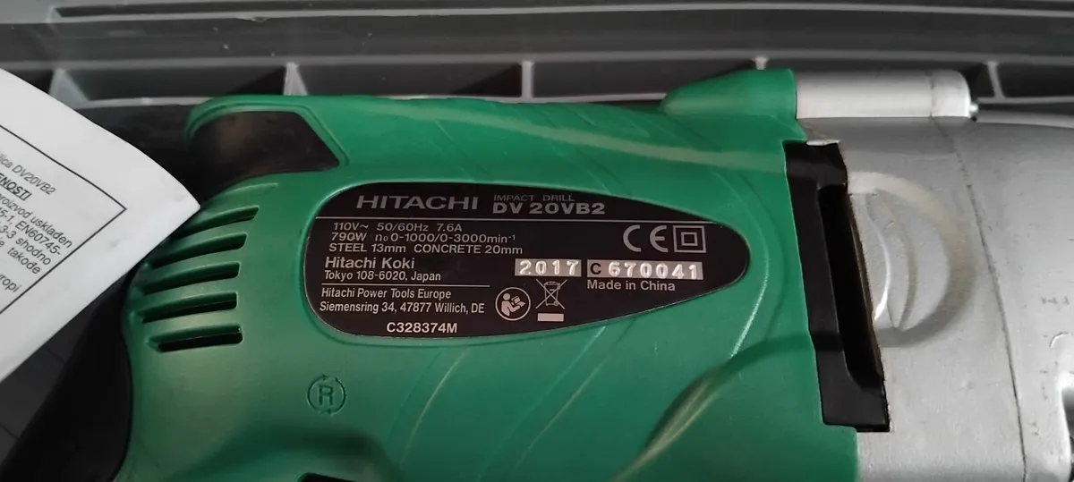 Hitachi DV20VB2 Percussion Drill 110v - Image 4