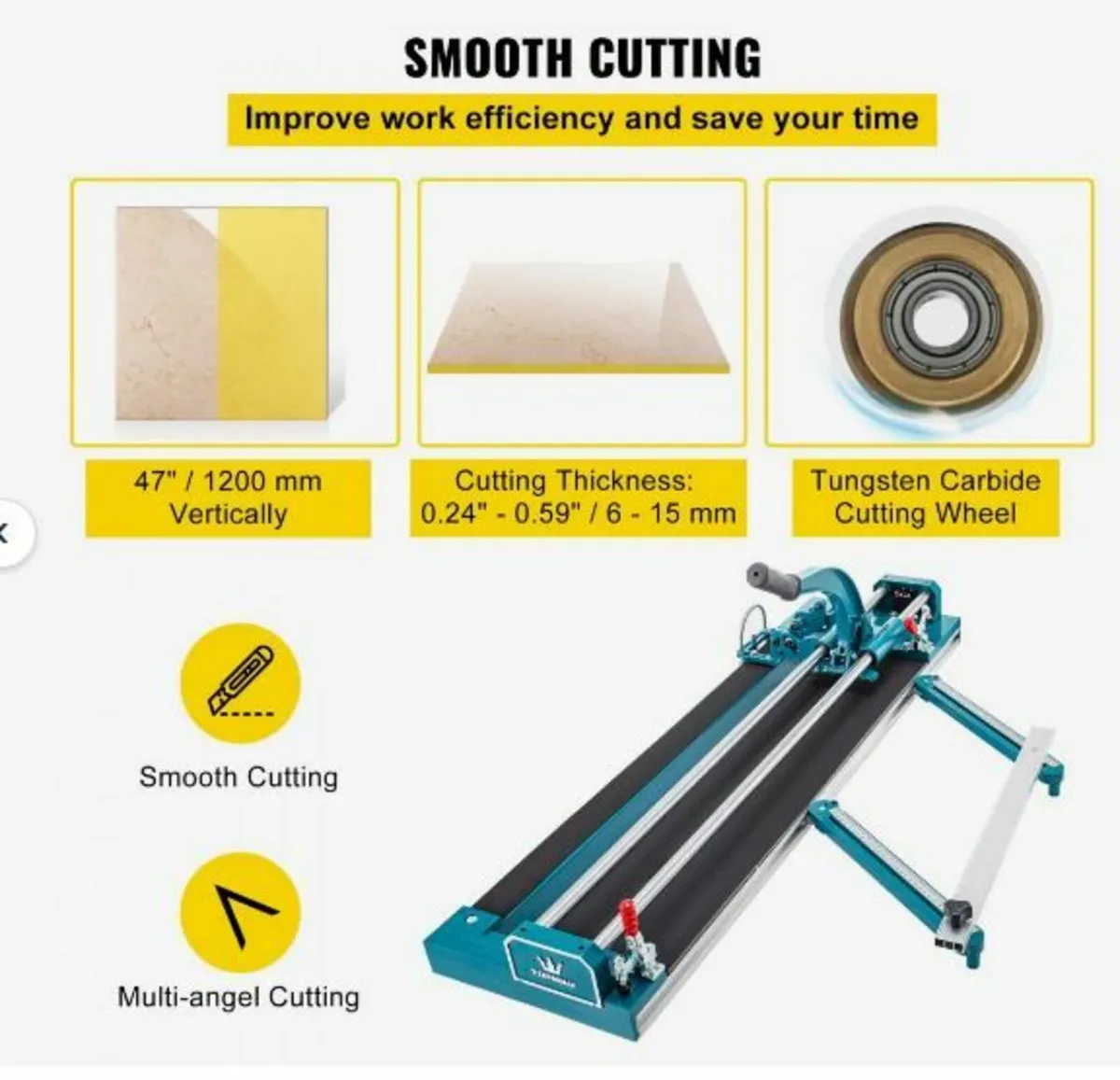 47Inch/1200mm Tile Cutter Double Rail - Image 2