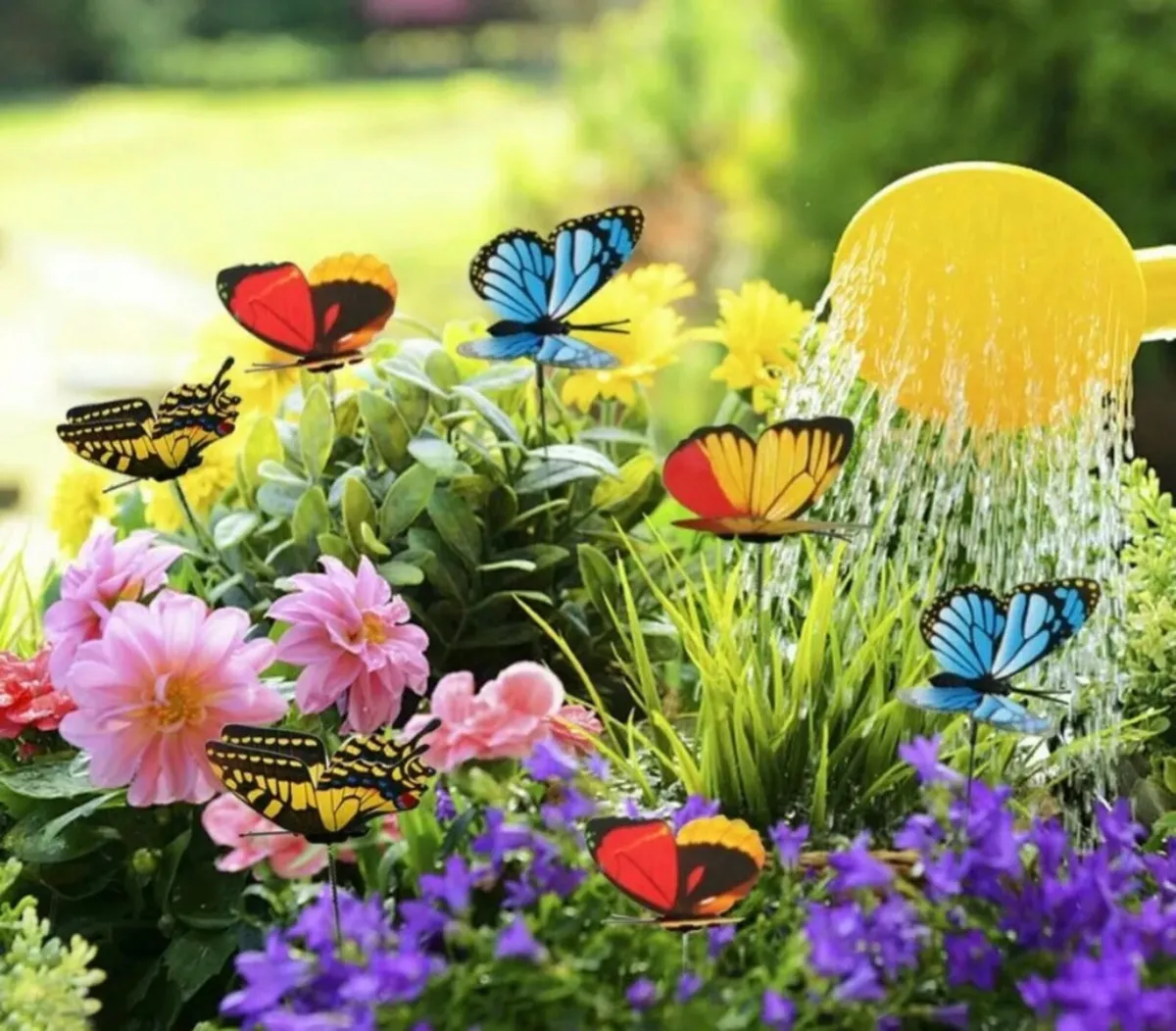 50 x Colourful Garden Butterflies On Sticks - Image 2