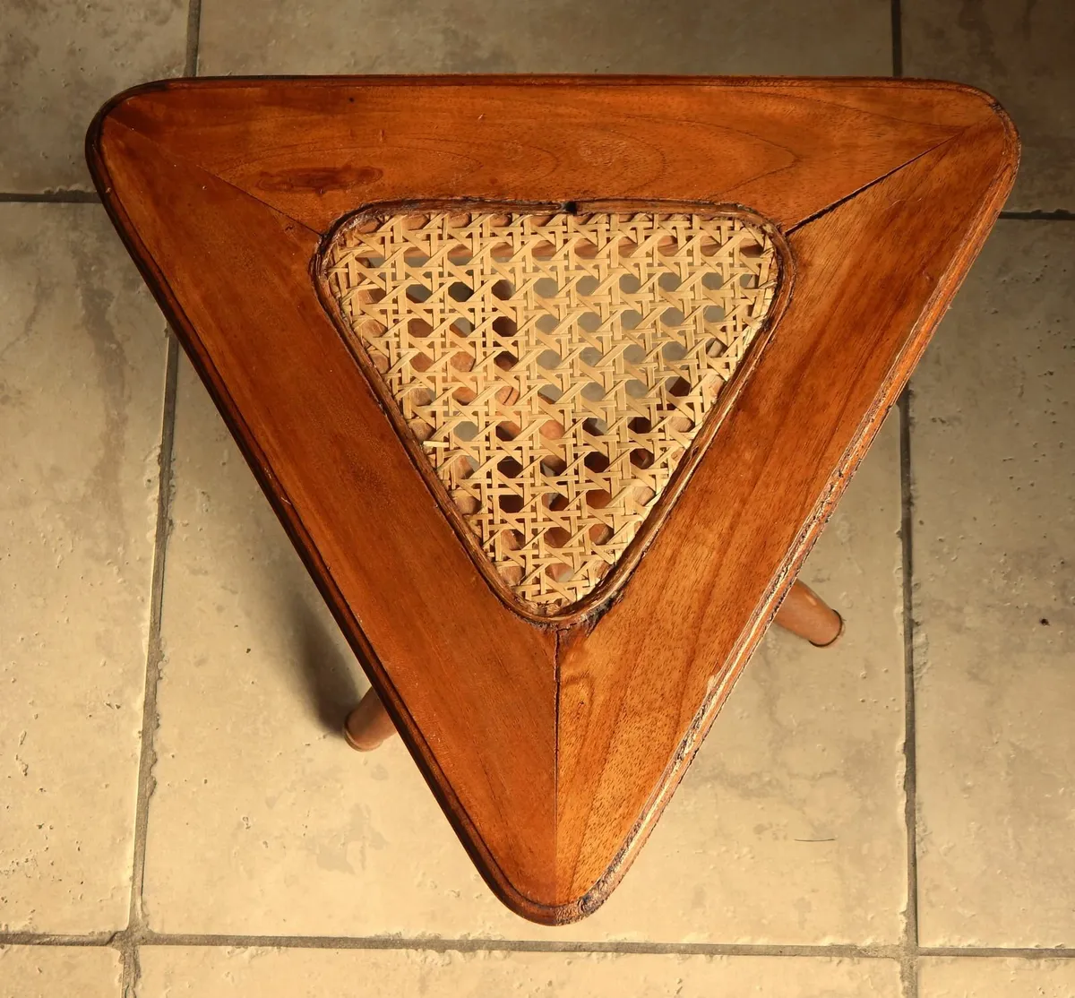 Vintage Folding Handmade Wooden Side Table - Image 3