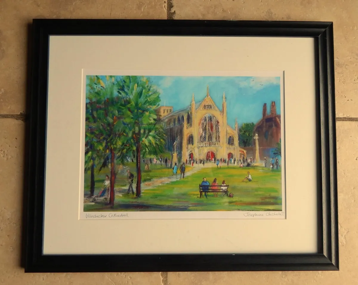 Large Signed Print of Winchester Cathedral - Image 1