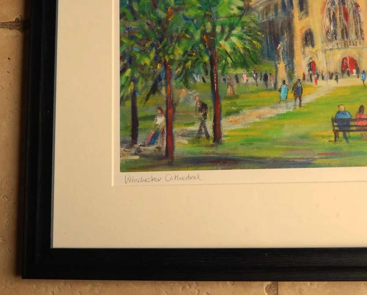 Large Signed Print of Winchester Cathedral - Image 2